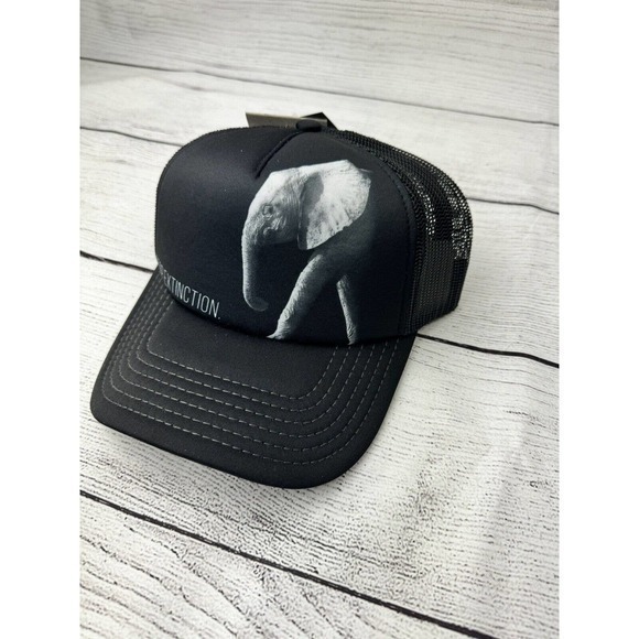 The Mountain Foam Snapback Trucker Cap Black Elephant Stop Extinction Nature New - Picture 2 of 7